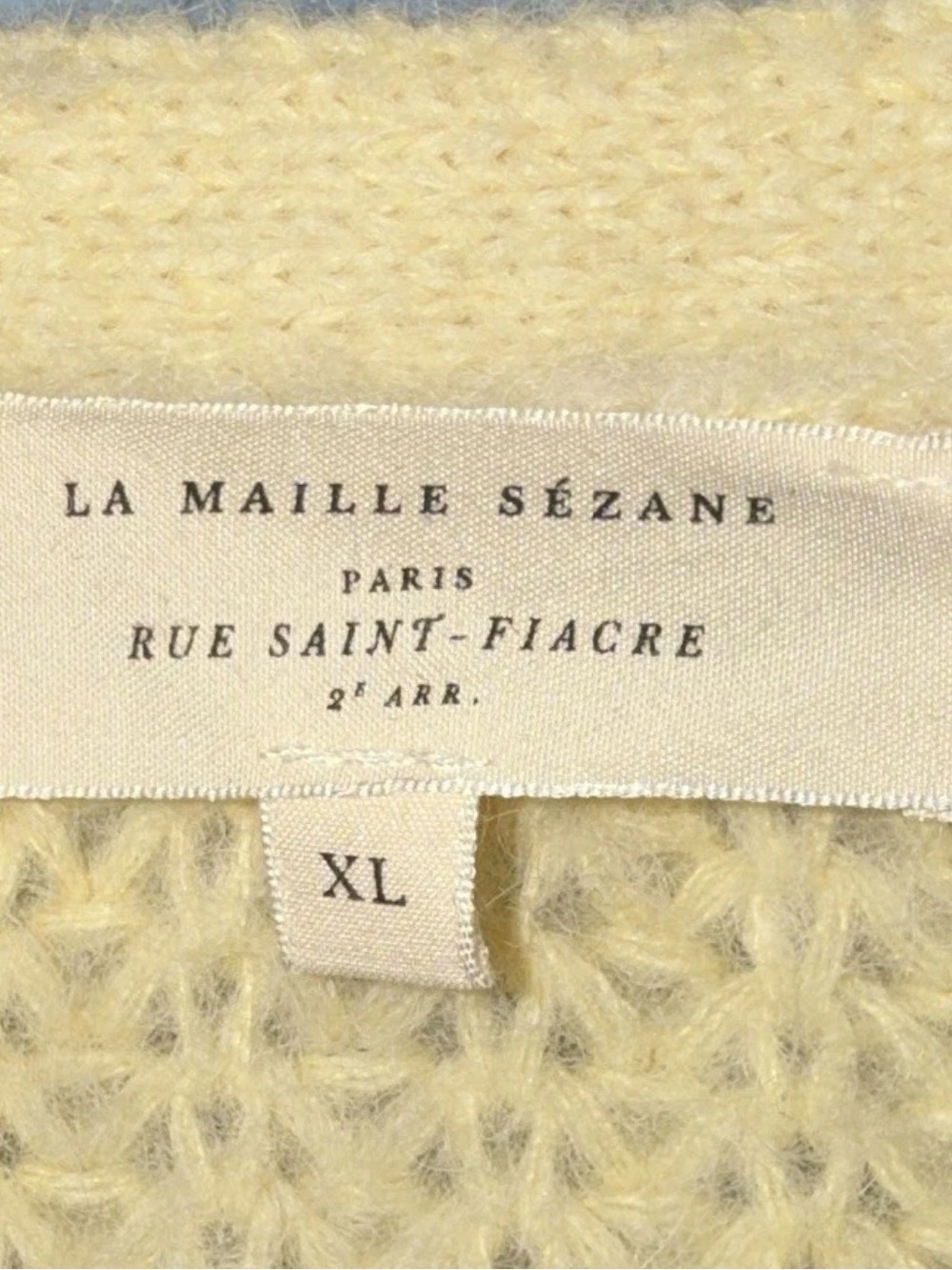Sezane Cream Chunky V-Neck Button Cardigan - Picture 4 of 7